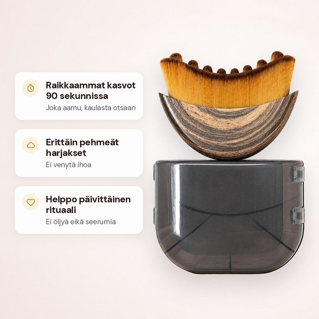 Lyffe BeautyBrush: raikkaammat kasvot 90 sekunnissa, erittäin pehmeät harjakset, ei öljyä